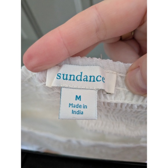 Sundance White Cotton Eyelet Midi Skirt Boho Romantic Medium - Picture 3 of 4